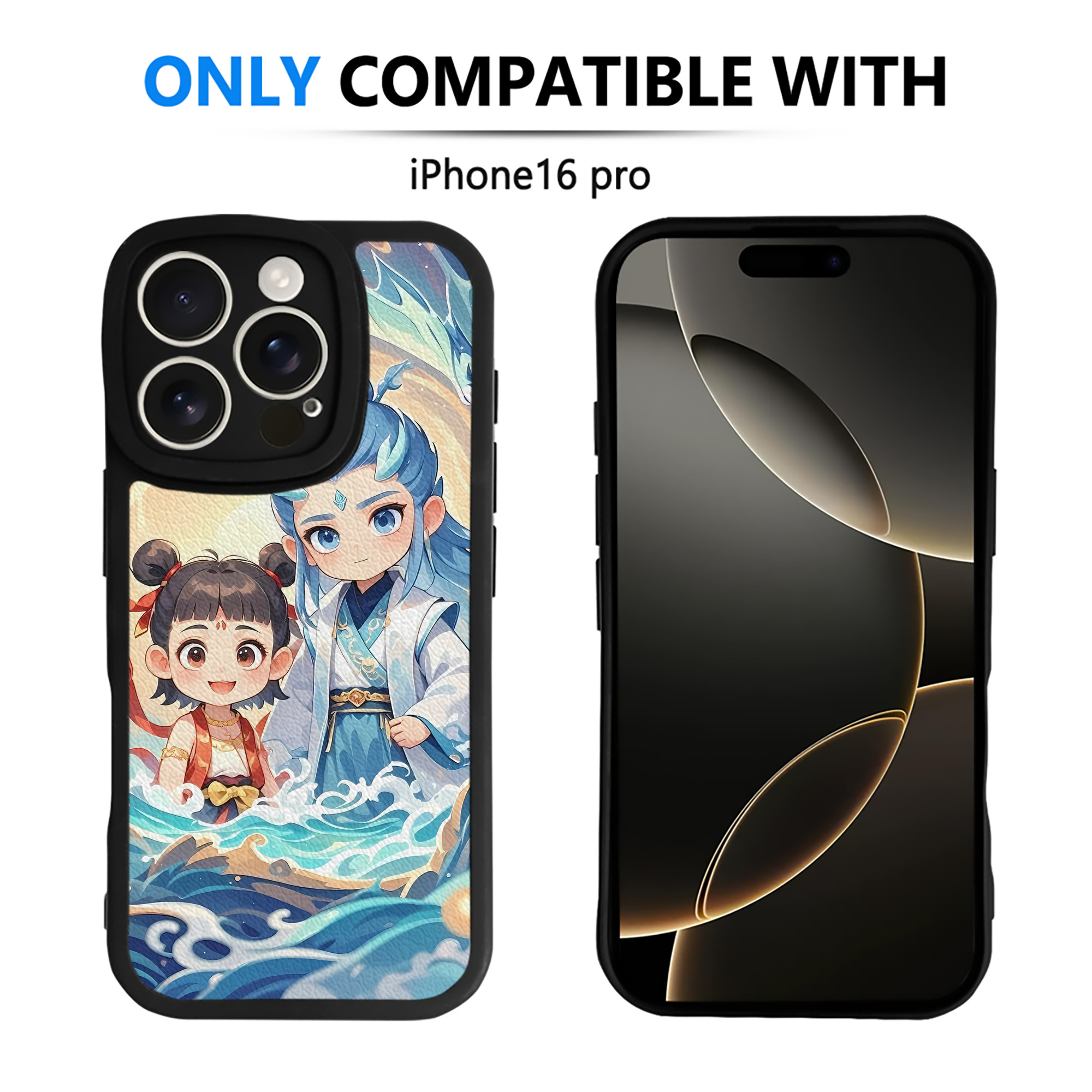 （画像用） Ne Zha 2 ナタ 魔童の大暴れ 【iPhone 16シリーズ対応】シリコンスマホケース（レザー調） 材質：シリコン